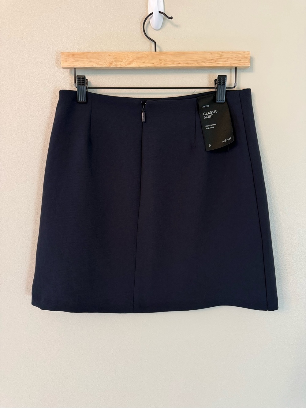 Aritzia Wilfred Classic Mini Skirt Navy High Rise NWT Size 8 - Picture 6 of 10